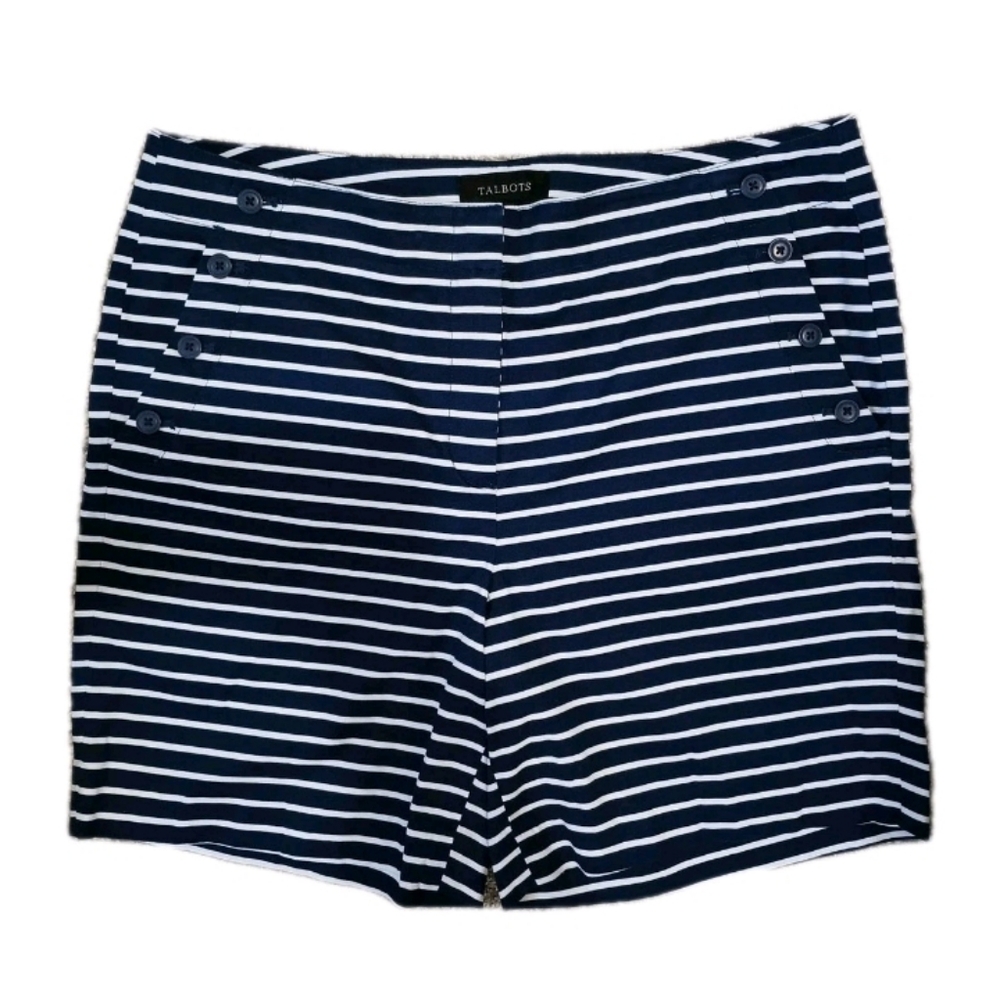 Talbots Shorts Blue/White Stripes Size 10